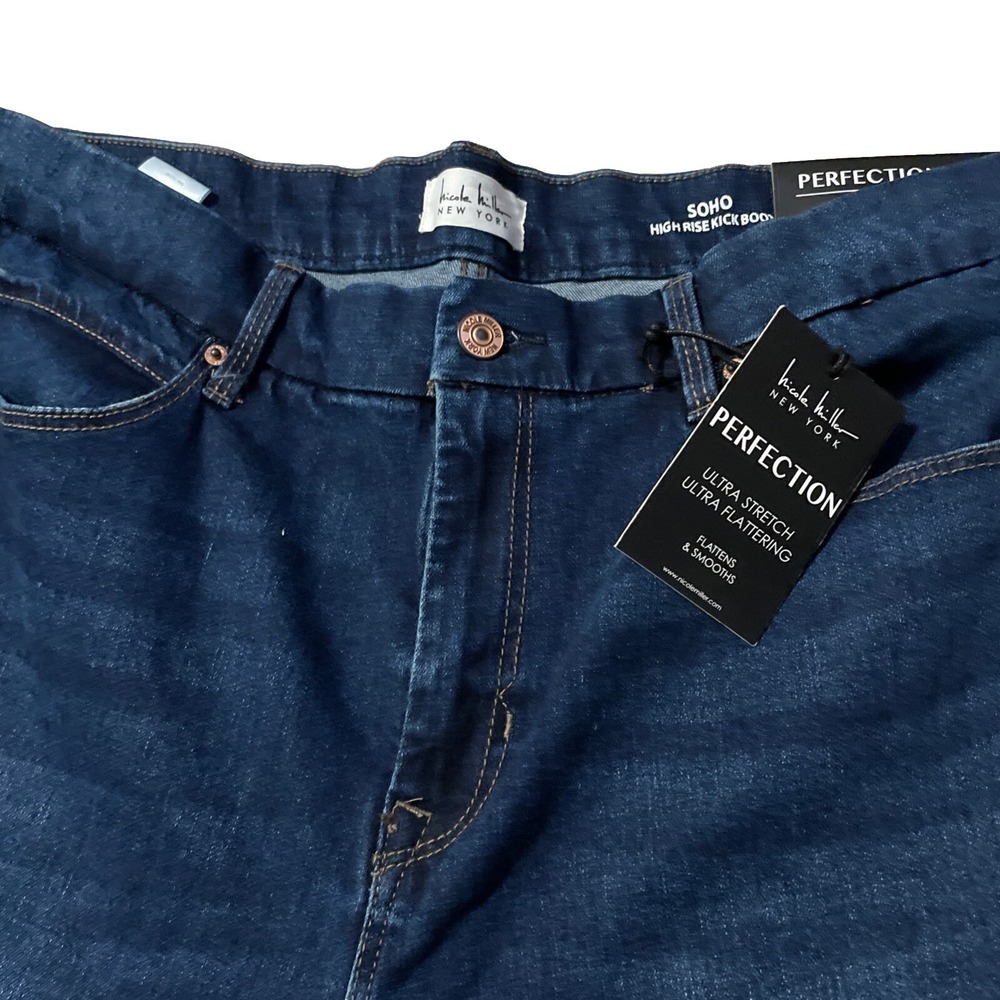 Nicole Miller New York Soho High Rise Kick Boot Jeans Indigo Perfection NWT - Picture 4 of 11